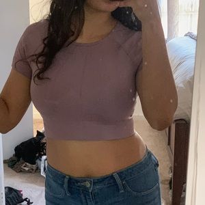 Mauve/pink workout crop top